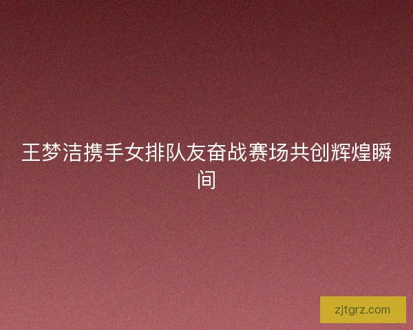 王梦洁携手女排队友奋战赛场共创辉煌瞬间