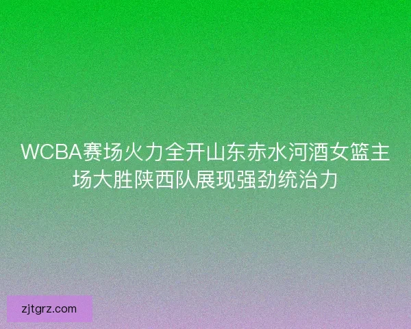 WCBA赛场火力全开山东赤水河酒女篮主场大胜陕西队展现强劲统治力